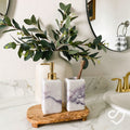 Lilac Mermer Geometrik Sabunluk Seti