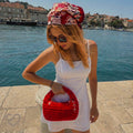 Gül Detaylı Kırmızı Mini Çanta